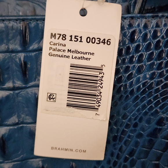 Brahmin Carina Blue Leather Purse Shoulder Bag - Palace Melbourne - Picture 12 of 13